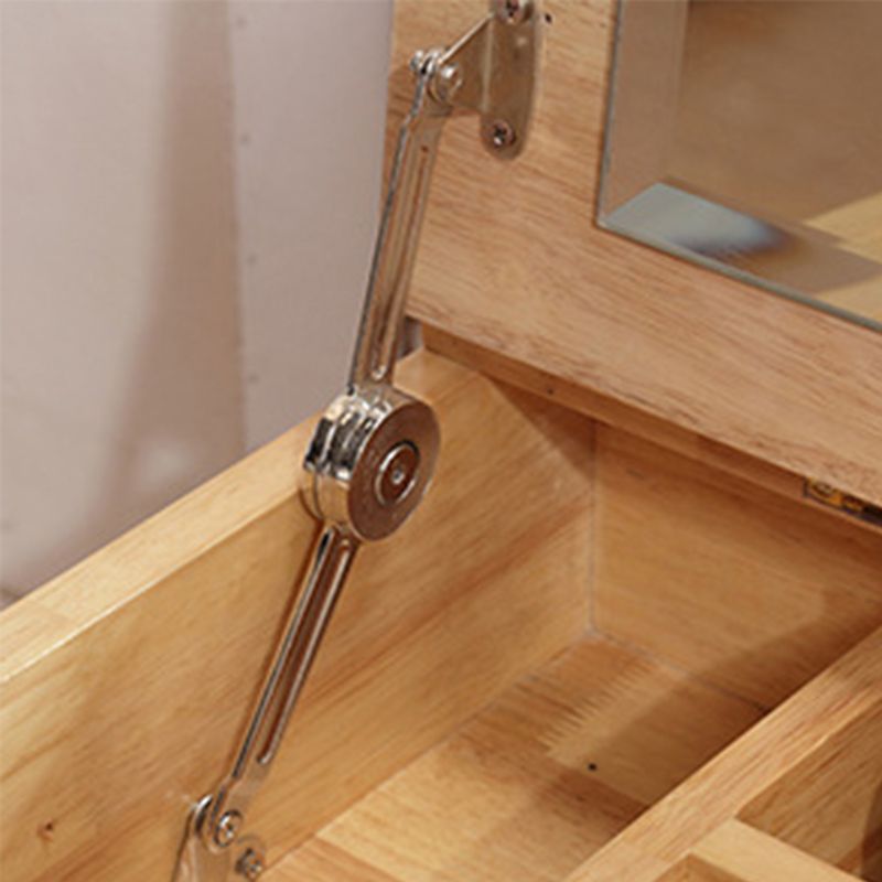 Scandinavian Rubberwood Vanity Flip Single Mirror Jewelry Vanity Desk Clearhalo 'Bedroom Furniture' 'furn' 'furn_makeup_vanities' 'Furniture' 'Makeup Vanities' 'makeup_vanities' 1200x1200_733e1a2a-9560-481f-bda5-4e398190b288