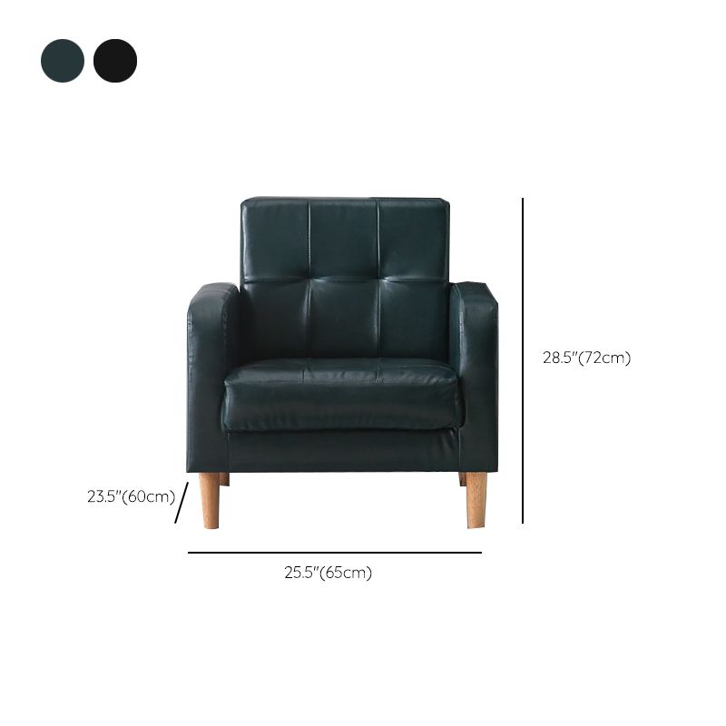 モダンなシングルクッションシートソファチュートバックフェイクレザーソファ