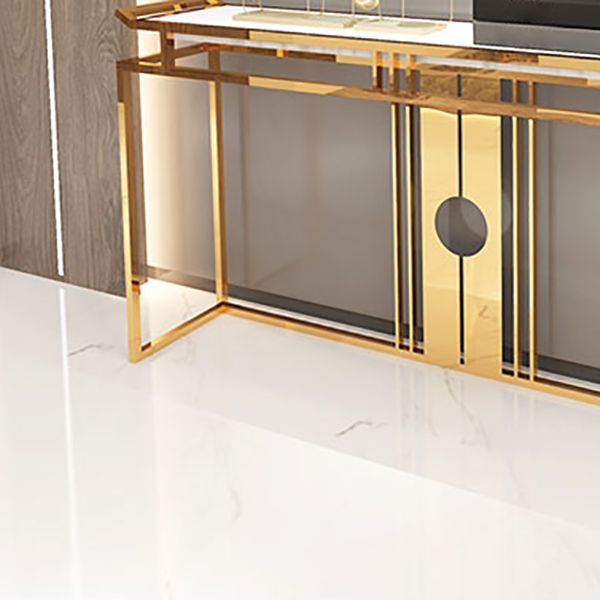 Glam Console Table Marble Accent Table in Gold for Hall , 12 Inch Wide Clearhalo 'Console Tables' 'console_tables' 'Entry & Mudroom Furniture' 'furn' 'furn_console_tables' 'Furniture' 1200x1200_734027ab-625a-41e4-a37c-1d7a5e752ac1
