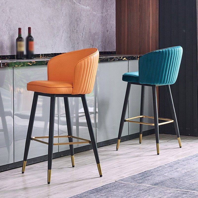 Scandinavian Footrest Home Stool Matte Finish Upholstered Bar Stools Clearhalo 'Bar Furniture' 'Bar Stools' 'bar_stools' 'furn' 'furn_bar_stools' 'Furniture' 'furniture_bar_stools' 'Kitchen & Dining Furniture' 1200x1200_73412566-e7bb-4071-a3aa-5ff222bc7719