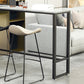 Mesa de bar industrial, altura de barra rectangular, mesa de pub con tapa de piedra para interiores