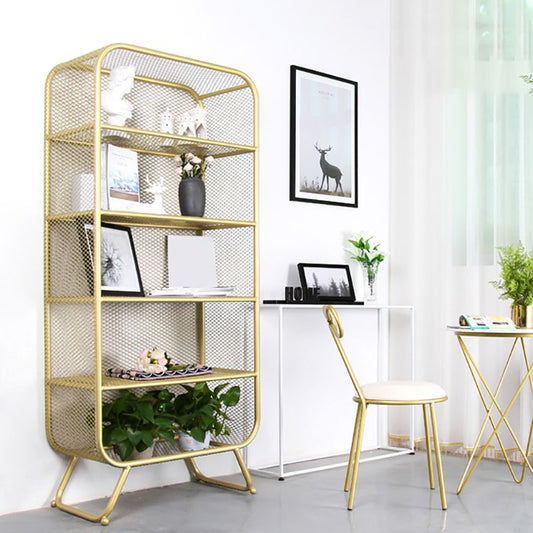 Contemporary Standard Metal Bookcase Closed Back Bookshelf with Rectangular Shelves Clearhalo 'Bookcases' 'furn' 'furn_bookcases' 'Furniture' 'Office Furniture' 1200x1200_73437f5d-f974-4bd9-b0a2-ab186a5ebeff