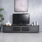 Industrial Style Metal TV Stand Black Colour Enclosed Storage TV Console with Cabinet Clearhalo 'furn' 'furn_tv_stands_entertainment_centers' 'Furniture' 'Living Room Furniture' 'TV Stands & Entertainment Centers' 'TV Stands & Media Storage Furniture' 'tv_stands_entertainment_centers' 1200x1200_734451e6-305f-45f2-912f-f1b289220544