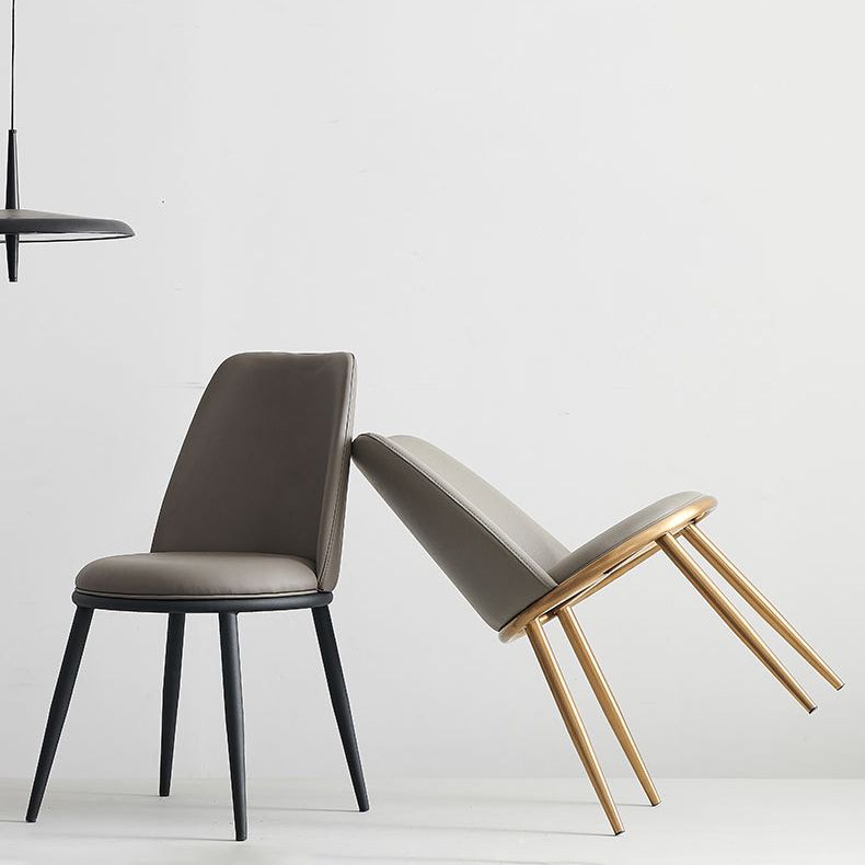 Contemporary Style Metal Chair Set Kitchen Dining Solid Back Side Chairs (Set of 2) Clearhalo ' kitchen&dining_furn' 'Dining Chairs' 'Dining Tables & Seating' 'dining_chair' 'furn' 'furn_dining_chair' 'Furniture' 'furniture_dining_chair' 'Kitchen & Dining Furniture' 'kitchen' 1200x1200_73461fe1-0a3d-4040-b1b2-8419de81e53d