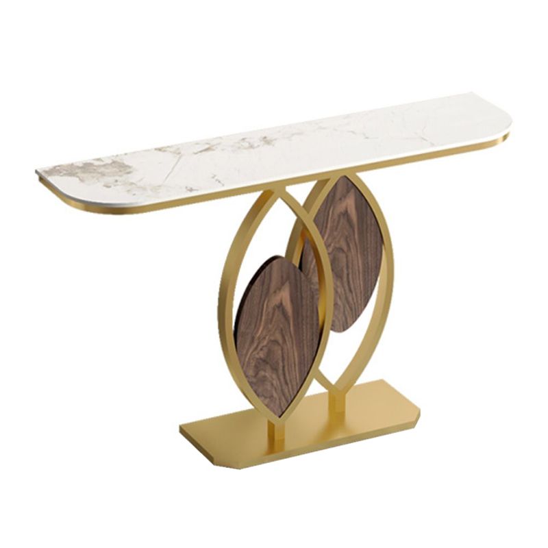 Tavolo di accento moderno largo 12 pollici a forma di mezza luna tavolo in metallo per sala