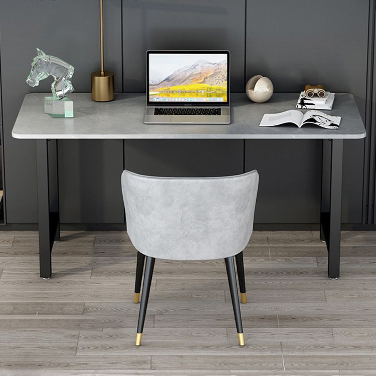 Home Rectangular Computer Desk with H-Shape Metal Legs Office Desk Clearhalo 'furn' 'furn_office_desk' 'Furniture' 'Office Desks' 'Office Furniture' 'office_desk' 1200x1200_7347d778-d426-40e5-8242-718bce37cf33