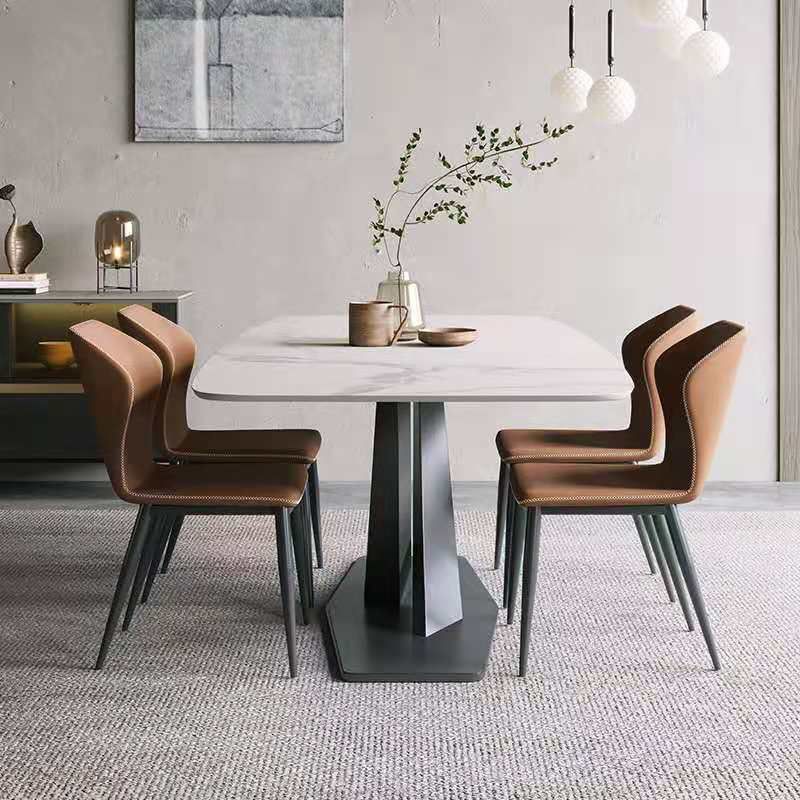Industrial Dining Room Table Rectangle Stone Dinette Table for Dining Room Clearhalo 'Dining Tables & Seating' 'Dining Tables' 'dining_table' 'furn' 'furn_dining_table' 'Furniture' 'Kitchen & Dining Furniture' 1200x1200_7348ea71-2851-4433-ba2c-95a2d77fd620