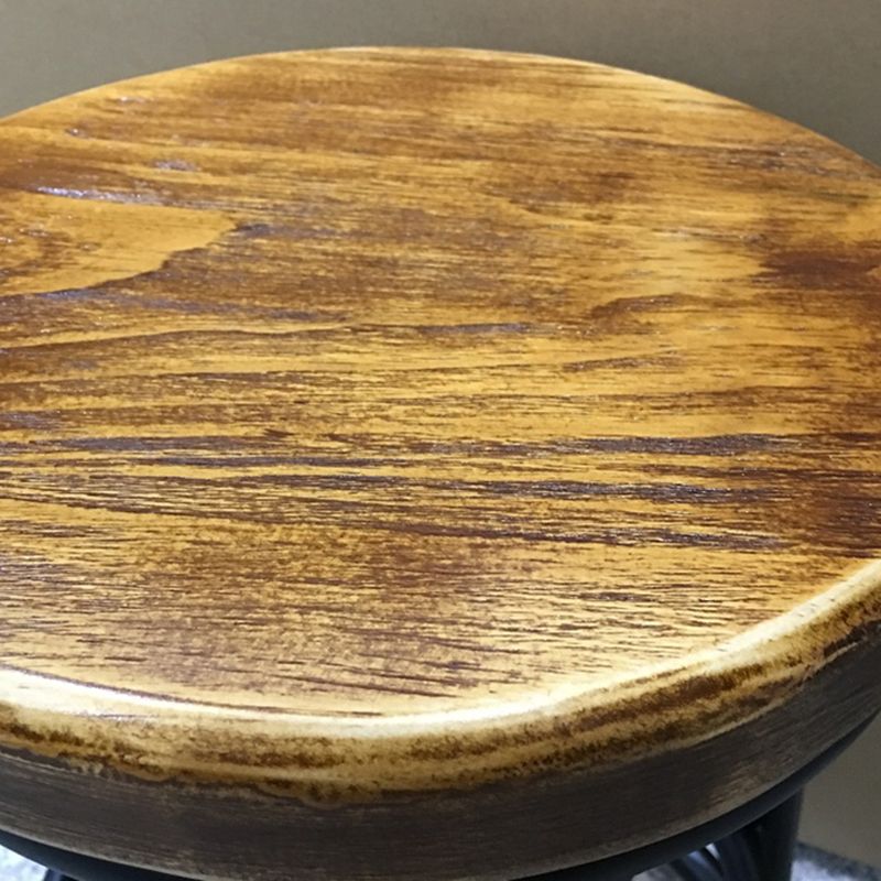 Modern Wood Bar Stool Round Footrest Indoor Counter Stool with Iron Legs Clearhalo 'Bar Furniture' 'Bar Stools' 'bar_stools' 'furn' 'furn_bar_stools' 'furniture_bar_stools' 'Kitchen & Dining Furniture' 'kitchen&dining_furn' 'kitchen' 'kitchen_furn' Furniture' 1200x1200_734a1e6d-b529-4eb7-8d98-d804d6671208