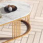Glam Oval Coffee Table with Marble Top and Iron Frame Base 1 Piece Clearhalo 'Coffee & Accent Tables' 'Coffee Tables' 'coffee_tables' 'furn' 'furn_coffee_tables' 'Furniture' 'Living Room Furniture' 1200x1200_734a30f5-13e5-4f4b-9cd2-58bbe91f1ff1