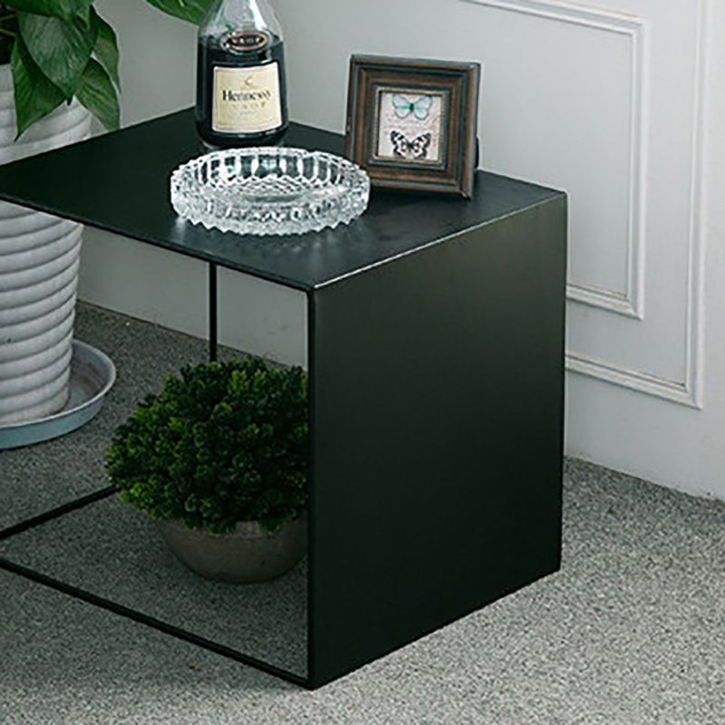 Mid-Century Modern Coffee Table Black Iron Coffee Cocktail Table