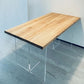 Modern Pine Solid Wood Table Rectangle Dining Table with Acrylic Double Pedestal Base Clearhalo ' dining_table' 'Dining Tables & Seating' 'Dining Tables' 'furn' 'furn_dining_table' 'Furniture' 'furniture_dining_table' 'Kitchen & Dining Furniture' 'kitchen&dining_furn' 'kitchen' 'kitchen_dining_table' 1200x1200_734b4b8c-c198-4169-bd5f-c82a8c815999
