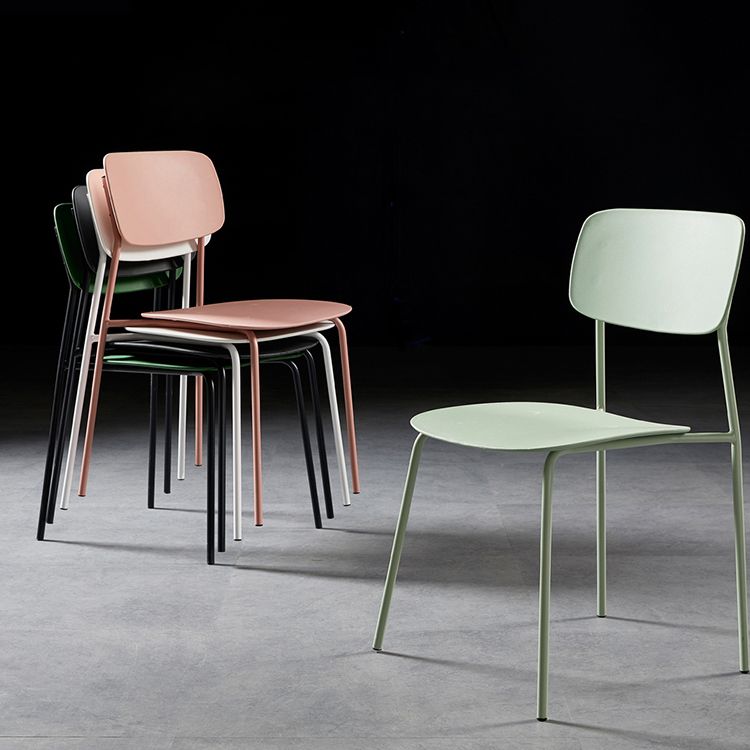 Contemporary Metal Dining Room Chairs Armless Open Back Dining Chair for Home Use Clearhalo ' kitchen&dining_furn' 'Dining Chairs' 'Dining Tables & Seating' 'dining_chair' 'furn' 'furn_dining_chair' 'Furniture' 'furniture_dining_chair' 'Kitchen & Dining Furniture' 'kitchen' 1200x1200_734baab1-c46d-4402-8291-c19c752ffef0