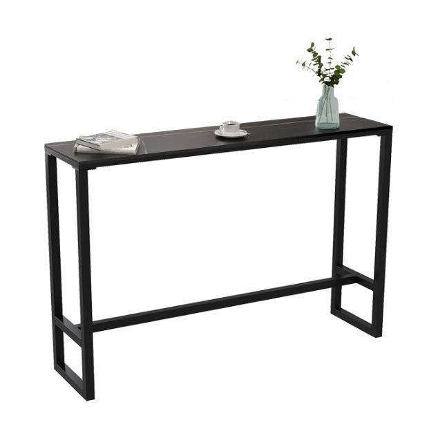Indoor Stone and Steel Bar/Dinette Table Rectangle Industrial Trestle Bistro Bar Desk Clearhalo 'Bar Furniture' 'Bar Tables' 'bar_tables' 'furn' 'furn_bar_tables' 'Furniture' 'Kitchen & Dining Furniture' 1200x1200_734e61e0-57a9-4e13-a760-09616ac3e874