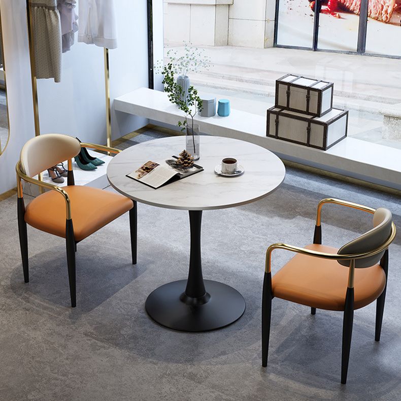 Modern Upholstered Dining Chair Open Back Dining Side Furniture in Matte Finish for Indoor