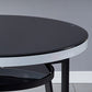 Glass Dining Room Table for 2 Person Round Tabletop with Storage Clearhalo 'Dining Tables & Seating' 'Dining Tables' 'dining_table' 'furn' 'furn_dining_table' 'Furniture' 'Kitchen & Dining Furniture' 1200x1200_735761c9-2be3-4342-b5a2-a6f5120b3eb9