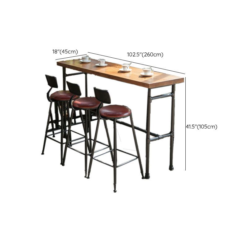 Bar-eettafel in industriële stijl, bartafel van metaal en hout voor binnen
