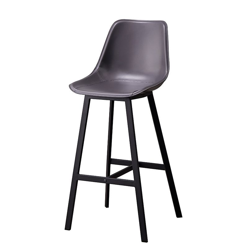 Modern Style Bar-stool Metal Legs with Footrest Leather Bucket Seat for Kitchen Bar Clearhalo 'Bar Furniture' 'Bar Stools' 'bar_stools' 'furn' 'furn_bar_stools' 'furniture_bar_stools' 'Kitchen & Dining Furniture' 'kitchen&dining_furn' 'kitchen' 'kitchen_furn' Furniture' 1200x1200_73586357-352b-4912-942c-68d3b4281220