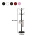 White Metal Single Pole Marble Base Hall Tree Entry Hall Tree with Hooks