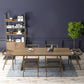 Rectangle Trestle Base Modern Dining Table Wood Color Fixed Table with Solid Wood Clearhalo ' dining_table' 'Dining Tables & Seating' 'Dining Tables' 'furn' 'furn_dining_table' 'Furniture' 'furniture_dining_table' 'Kitchen & Dining Furniture' 'kitchen&dining_furn' 'kitchen' 'kitchen_dining_table' 1200x1200_7359f656-95dd-4c2b-b1b2-79eabc157f9e