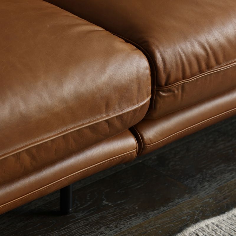 Contemporáneo 31.49 "Sofá de brazo de esmoquin de cuero genuino alto