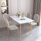 Scandinavian Style Sintered Stone Dining Table Set with Rectangle Table and Gold Legs Dining Set Clearhalo 'Dining Room Sets' 'Dining Tables & Seating' 'dining_room_set' 'furn' 'furn_dining_room_set' 'Furniture' 'furniture_dining_room_set' 'Kitchen & Dining Furniture' 'kitchen&dining_furn' 'kitchen' 1200x1200_735ab17e-6bdb-4417-81ee-f65524c0d940