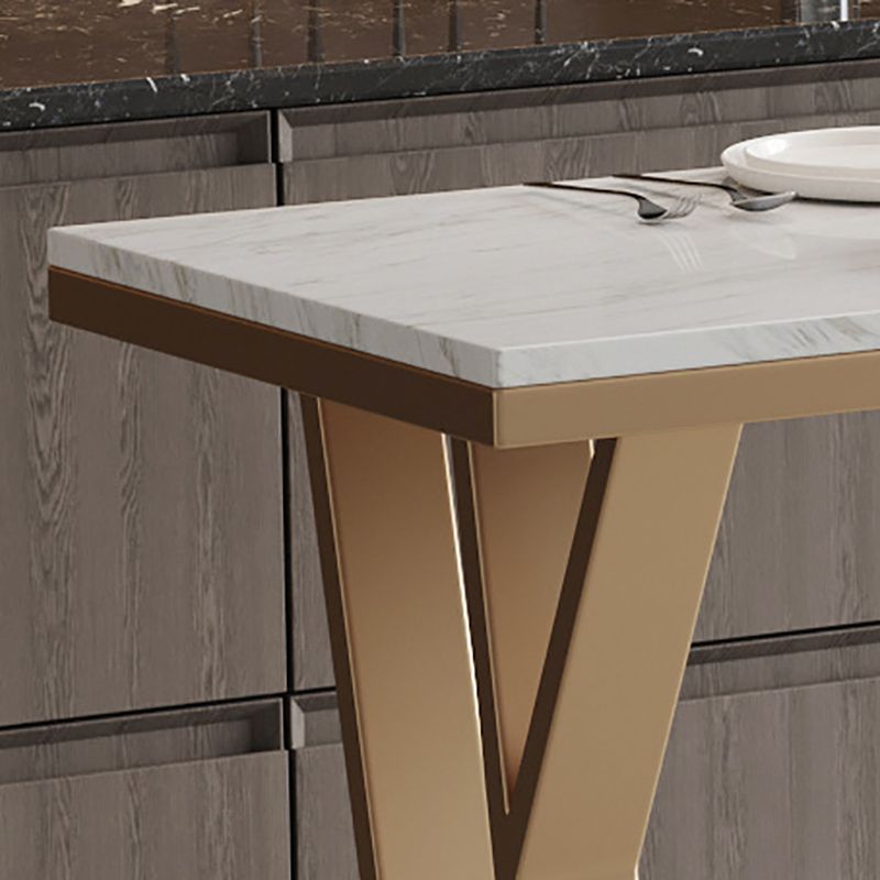 Metal Bar Table Rectangular Faux Marble Top Bistro Pub Table Clearhalo 'Bar Furniture' 'Bar Tables' 'bar_tables' 'furn' 'furn_bar_tables' 'Furniture' 'Kitchen & Dining Furniture' 1200x1200_735b901c-9722-48bd-96f8-7319510b88e4