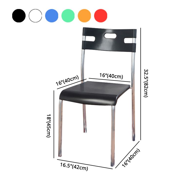 Contemporary Dining Chair Home Metal Armless Stacking Open Back Dining Side Chair Clearhalo ' kitchen&dining_furn' 'Dining Chairs' 'Dining Tables & Seating' 'dining_chair' 'furn' 'furn_dining_chair' 'Furniture' 'furniture_dining_chair' 'Kitchen & Dining Furniture' 'kitchen' 1200x1200_735cd9d2-9f4f-4cc6-933f-39bf4b8439bd