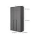 Modern Gray Storage Cabinet with Hinged Doors Faux Wood Cabinet for Bedroom