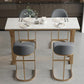 1/5 pièces Glam Glam Bar Table Set Rectangle Bistro Set avec un faux marbre blanc