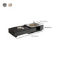 Rectangle Cocktail Table Stone Glam 1 Coffee Table with Storage