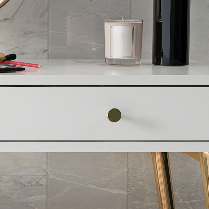 Wood and Metal Vanity Table with Stool Accent 5 Drawers Makeup Desk Clearhalo 'Bedroom Furniture' 'furn' 'furn_makeup_vanities' 'Furniture' 'Makeup Vanities' 'makeup_vanities' 1200x1200_73601004-9c4f-48ad-bb44-a14f88aa2893