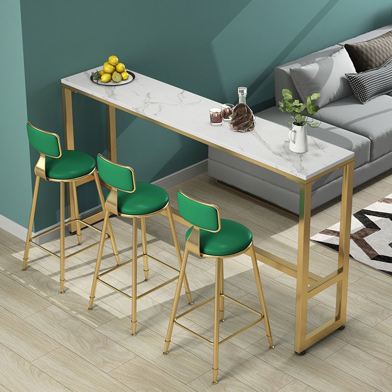 Table de bar de bistro de style moderne de table en faux marbre blanc pour le salon