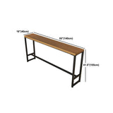 Industrial Bar Dining Table Natural Solid Wood Bistro Bar Table with Metal Base