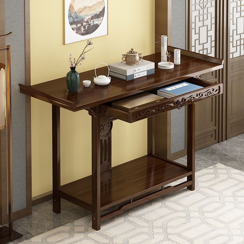 Mid-Century Modern Console Table Storage Solid Wood Console Sofa Table