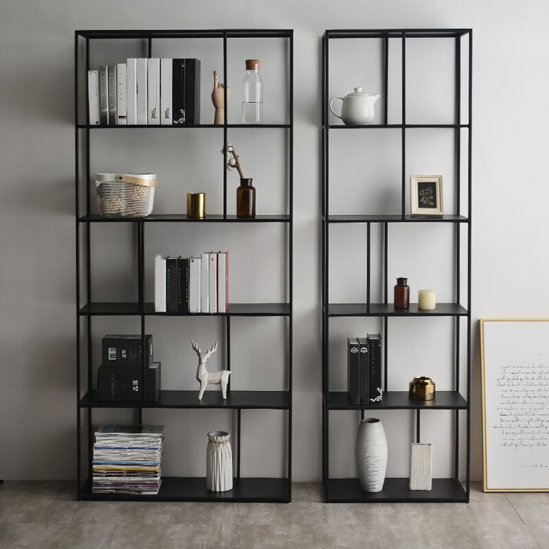 Metal Industrial Etagere Bookshelf Iron Open Vertical Bookshelf for Office Clearhalo 'Bookcases' 'furn' 'furn_bookcases' 'Furniture' 'furniture_bookcases' 'kitchen' 'kitchen_bookcases' 'Living Room Furniture' 'Office Furniture' 1200x1200_736516f3-f2e1-4bc4-8afd-0bff130249e4