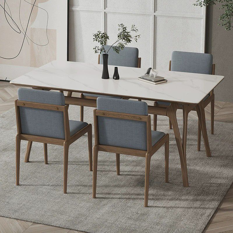 Sintered Stone Rectangle Dining Table White Stone Top Table with Wooden Base and 4 Legs Clearhalo ' dining_table' 'Dining Tables & Seating' 'Dining Tables' 'furn' 'furn_dining_table' 'Furniture' 'furniture_dining_table' 'Kitchen & Dining Furniture' 'kitchen&dining_furn' 'kitchen' 'kitchen_dining_table' 1200x1200_736578a3-a35e-4872-8eef-57a7bd54d12a