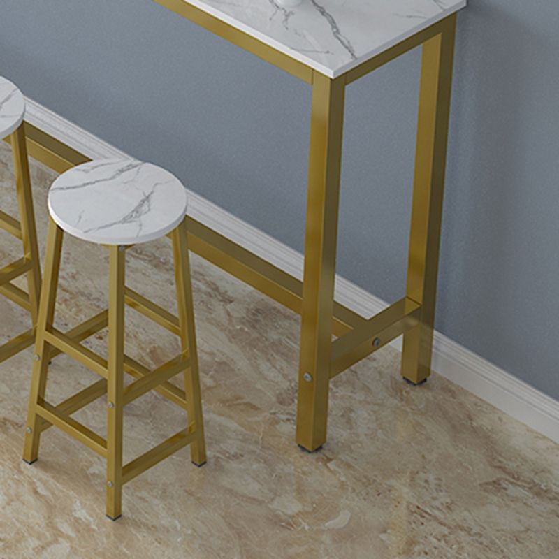 1/4/5 PCs hergestelltes Holzbarset mit Metallhocker für kleine Orte