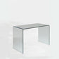 Modern Glass Top Writing Desk Sled Base 29.53" Tall Office Desk