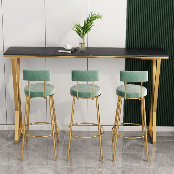 Glam Style Bar Table Rectangle Stone Bar Dining Table for Home Clearhalo 'Bar Furniture' 'Bar Tables' 'bar_tables' 'furn' 'furn_bar_tables' 'Furniture' 'Kitchen & Dining Furniture' 1200x1200_736758fb-b1c5-40c2-8c6e-2a0c280553ba