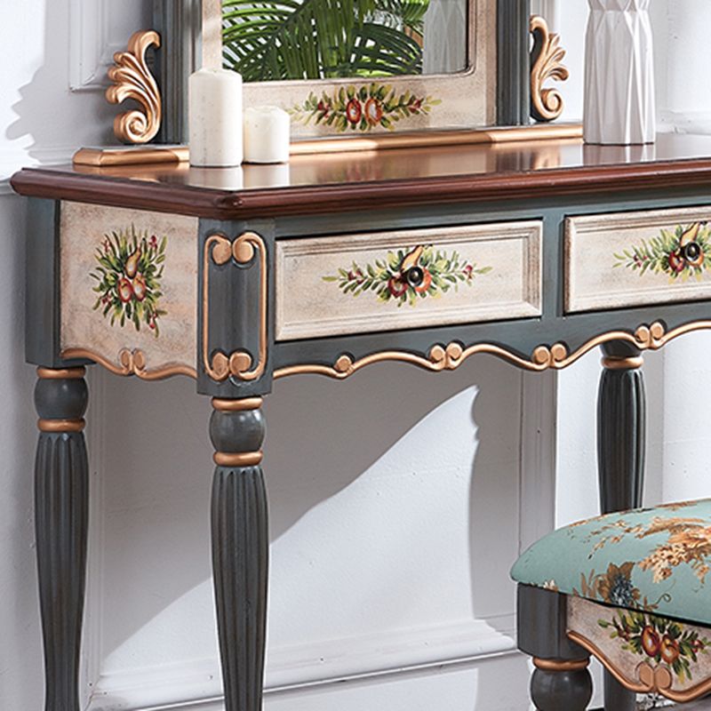 Victorian Wood Vanity Set with Stool and Mirror in Antique Oak Vanity Clearhalo 'Bedroom Furniture' 'furn' 'furn_makeup_vanities' 'Furniture' 'Makeup Vanities' 'makeup_vanities' 1200x1200_73681b05-7f62-4fcc-be0a-b999ce595365