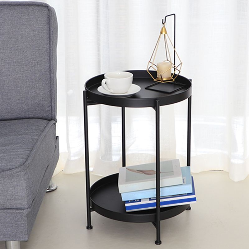 Round Shape Sofa Side Accent Table Tray Top Modernistic Bedroom End Table