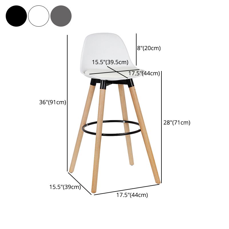 Modern Style Beech Bar Stool with Footrest and Low Back Bistro Bar Stool 28 Inches Clearhalo 'Bar Furniture' 'Bar Stools' 'bar_stools' 'furn' 'furn_bar_stools' 'furniture_bar_stools' 'Kitchen & Dining Furniture' 'kitchen&dining_furn' 'kitchen' 'kitchen_furn' Furniture' 1200x1200_736a987b-d9dd-45a2-b0f4-1894607b8f5f