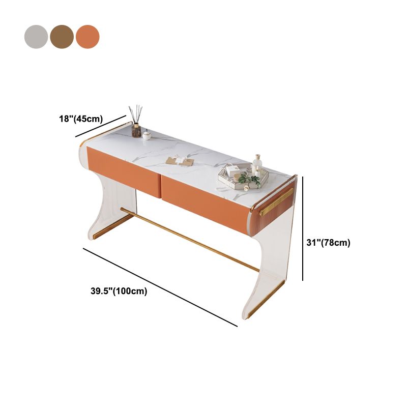 Glam Double Lades ijdelheid set marmer make-up ijdelheid voor slaapkamer