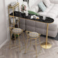 Modern Iron Bar Dining Table Faux Marble Top Indoor Bistro Table with Wine Rack Clearhalo 'Bar Furniture' 'Bar Tables' 'bar_tables' 'furn' 'furn_bar_tables' 'Furniture' 'furniture_bar_tables' 'Kitchen & Dining Furniture' 1200x1200_736e69c0-cbd4-4c99-a11b-1fe2c0aed444