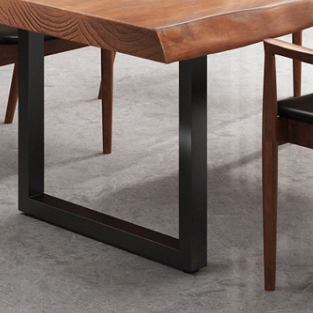 Pine Wood Top Dining Table Rectangle Table with Sled Base in Black Clearhalo 'Dining Tables & Seating' 'Dining Tables' 'dining_table' 'furn' 'furn_dining_table' 'Furniture' 'Kitchen & Dining Furniture' 1200x1200_73702241-0609-4d07-982b-11ba13d02263