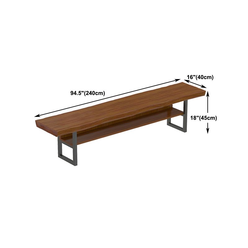 Industrial Pine Wood Top TV Media Media Console Brown Media Console con estantes