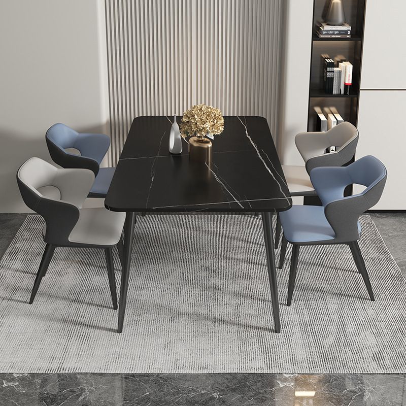 Contemporary Dining Arm Chair Matte Finish Leather Curved Open Back Chair Clearhalo ' kitchen&dining_furn' 'Dining Chairs' 'Dining Tables & Seating' 'dining_chair' 'furn' 'furn_dining_chair' 'Furniture' 'furniture_dining_chair' 'Hogar' 'Kitchen & Dining Furniture' 'kitchen' 'Mesa de Comedor y Asientos' 'Mueble de Cocina y Comedor' 'Muebles' 'Silla de Cocina / Comedor' 1200x1200_73728f29-703b-4c93-b4d2-67fc068a5396