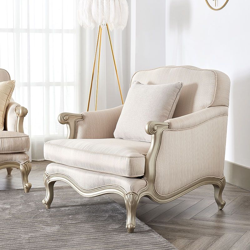 French Country Sloped Arms Sofa with Tight Back in Solid Wood