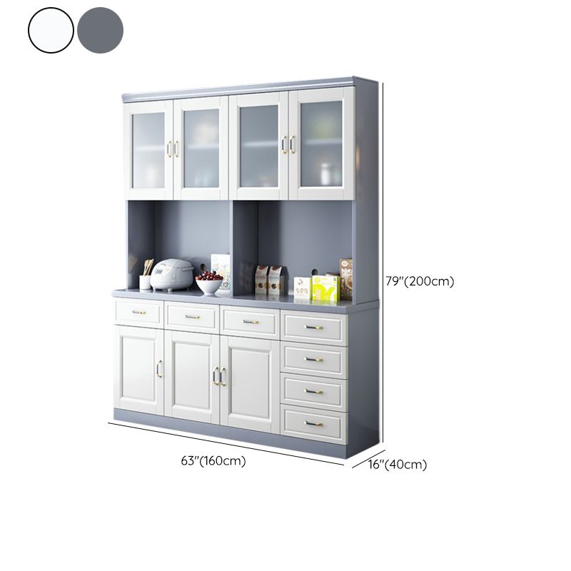 Server da pranzo contemporaneo di sideboard in legno massiccio con porte di vetro