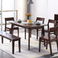 Traditionnelle 1/2/5/6 Pièces meubles en bois massif Rectangle Table à manger en marron